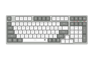 Redragon BK-7111 Slim Wireless Keyboard | 98 Keys · 96% Compact Full-Size | Low-Profile Scissor Mechanism · Quiet | 2.4GHz + Bluetooth · 3 Channels | Full Anti-Ghosting | Grey · White