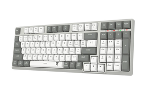 Redragon BK-7111 Slim Wireless Keyboard | 98 Keys · 96% Compact Full-Size | Low-Profile Scissor Mechanism · Quiet | 2.4GHz + Bluetooth · 3 Channels | Full Anti-Ghosting | Grey · White