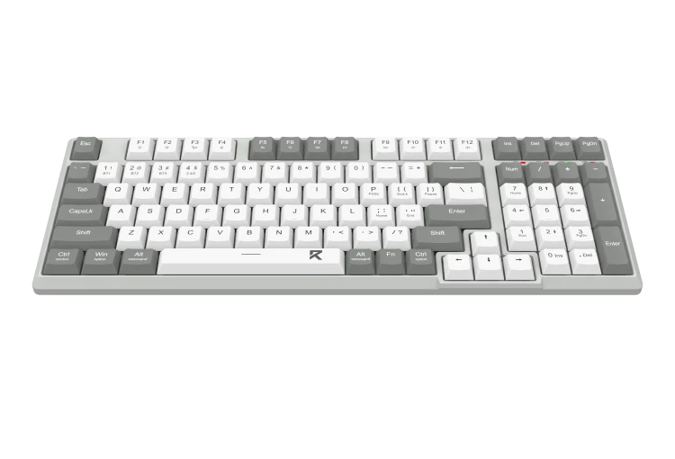 Redragon BK-7111 Slim Wireless Keyboard | 98 Keys · 96% Compact Full-Size | Low-Profile Scissor Mechanism · Quiet | 2.4GHz + Bluetooth · 3 Channels | Full Anti-Ghosting | Grey · White