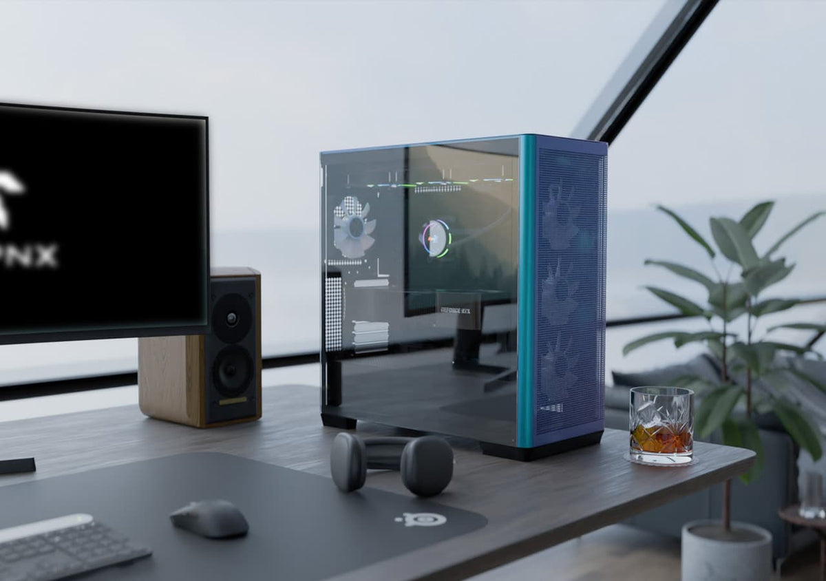 APNX C1-R Mid-Tower PC Case | ATX · Micro-ATX · Mini-ITX | 4 x 120mm APNX FP1 ARGB PWM Fans · Mesh Front | 360mm Radiator · 395mm GPU · 166mm CPU Cooler | Reverse-Connector Motherboard Support | White
