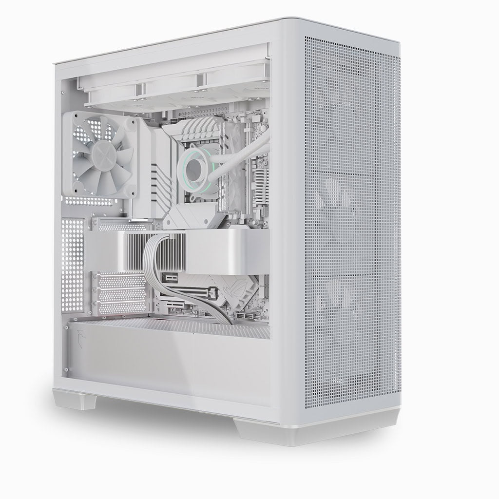 APNX C1-R Mid-Tower PC Case | ATX · Micro-ATX · Mini-ITX | 4 x 120mm APNX FP1 ARGB PWM Fans · Mesh Front | 360mm Radiator · 395mm GPU · 166mm CPU Cooler | Reverse-Connector Motherboard Support | White