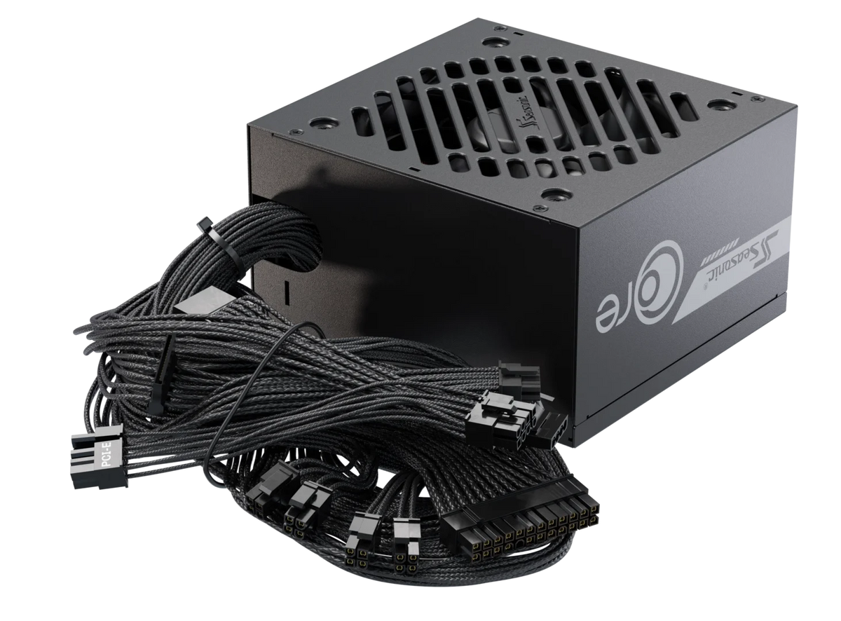 Seasonic CORE GC-750 750W Power Supply | 80 PLUS Gold · ATX 3.1 · PCIe 5.1 | 12V-2x6 Connector | 120mm Hydro Dynamic Bearing Fan · S²FC | Braided Fixed Cables | 5-Year Warranty
