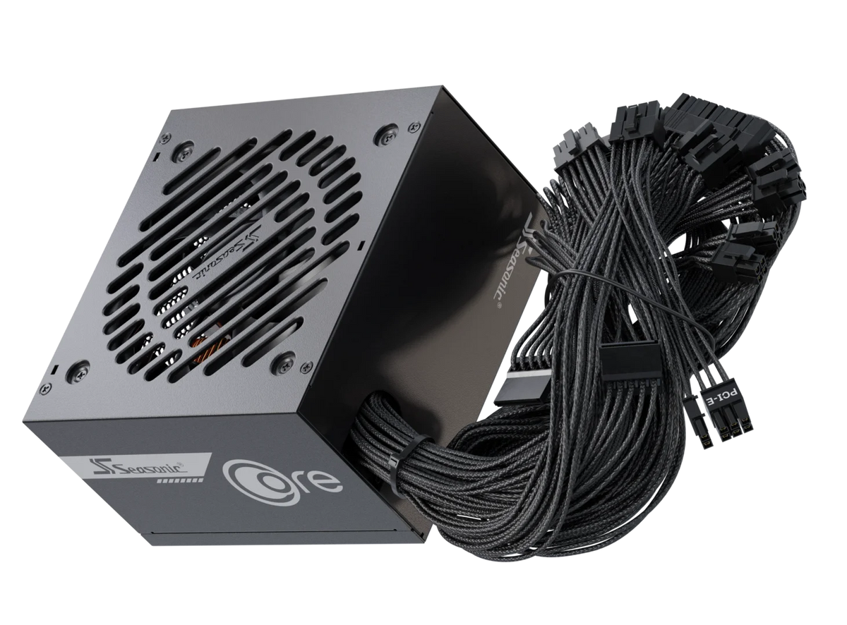 Seasonic CORE GC-850 850W ATX Power Supply | 80 PLUS Gold | ATX 3.1 · PCIe 5.1 · 12V-2x6 600W | Fixed Braided Cables | 120 mm HDB Fan | 5-Year Warranty | Black
