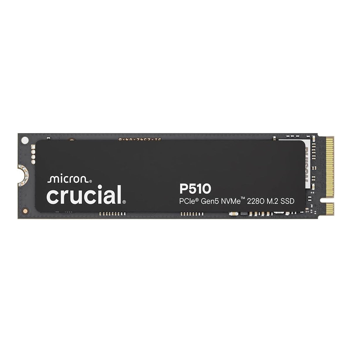 Crucial P510 1TB PCIe Gen5 NVMe SSD | PCIe 5.0 x4 · M.2 2280 | 11,000MB/s read · 9,500MB/s write | Micron G9 TLC NAND · 600TBW | 5-year limited warranty