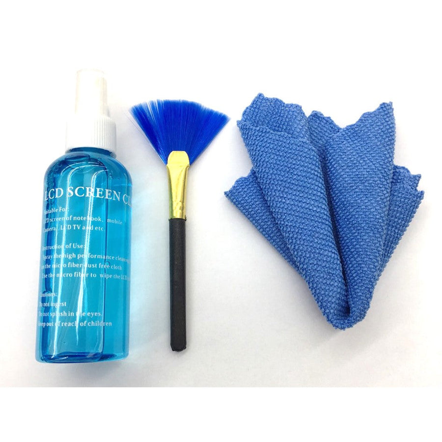 3-in-1 LCD & Touchscreen Cleaning Kit FH-HB010E | Cleaning solution · microfibre cloth · detail brush | Safe for laptop 