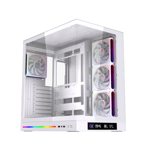 Xigmatek Cloud DGT Arctic E-ATX Full Tower Gaming Case | Digital LCD Display | 4× J22A ARGB PWM Fans · 3 Reverse | BTF Back-Connect | 360mm Radiator | 400mm GPU · 175mm CPU Cooler | Dual Tempered Glass | White