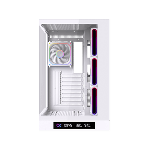 Xigmatek Cloud DGT Arctic E-ATX Full Tower Gaming Case | Digital LCD Display | 4× J22A ARGB PWM Fans · 3 Reverse | BTF Back-Connect | 360mm Radiator | 400mm GPU · 175mm CPU Cooler | Dual Tempered Glass | White