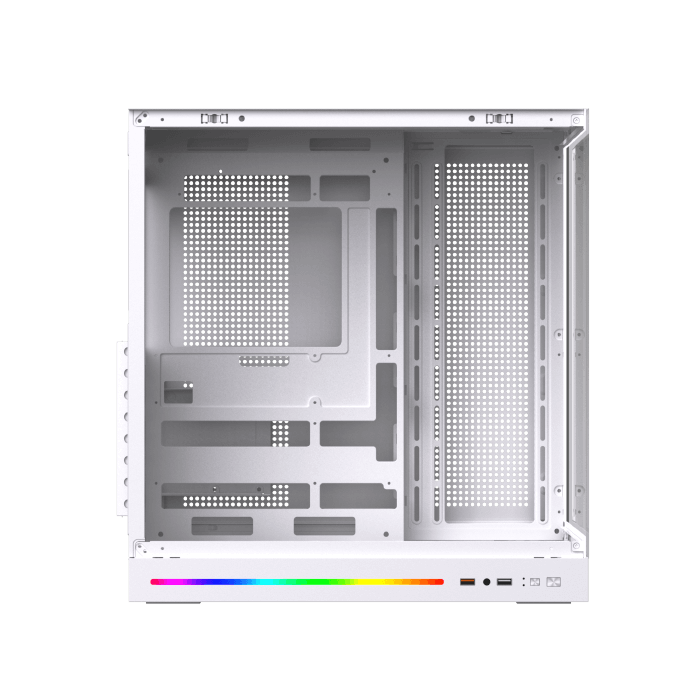 Xigmatek Cloud DGT Arctic E-ATX Full Tower Gaming Case | Digital LCD Display | 4× J22A ARGB PWM Fans · 3 Reverse | BTF Back-Connect | 360mm Radiator | 400mm GPU · 175mm CPU Cooler | Dual Tempered Glass | White