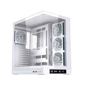 Xigmatek Cloud DGT Arctic E-ATX Full Tower Gaming Case | Digital LCD Display | 4× J22A ARGB PWM Fans · 3 Reverse | BTF Back-Connect | 360mm Radiator | 400mm GPU · 175mm CPU Cooler | Dual Tempered Glass | White