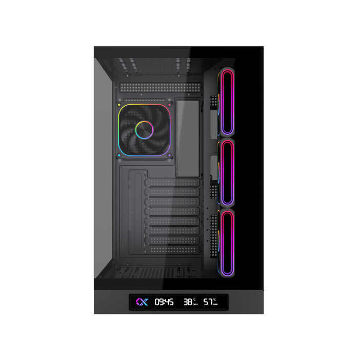 Xigmatek Cloud DGT E-ATX Full Tower Gaming Case | Digital LCD Display | 4× J22A ARGB PWM Fans · 3 Reverse | BTF Back-Con
