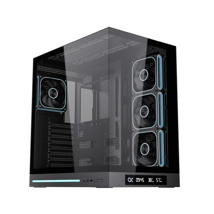 Xigmatek Cloud DGT E-ATX Full Tower Gaming Case | Digital LCD Display | 4× J22A ARGB PWM Fans · 3 Reverse | BTF Back-Con
