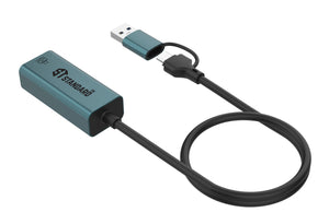 ST-Standard ST-UE106+ USB-C · USB 3.0 to Gigabit Ethernet Adapter | RJ45 10/100/1000 Mbps | 500 mm cable · Aluminium Alloy + PVC | 56.5 × 24 × 16.5 mm