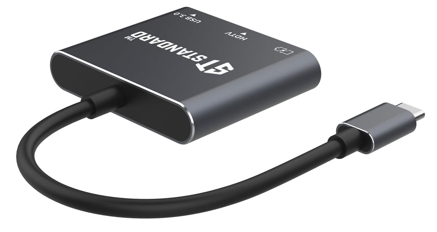 ST-Standard ST-9175 USB-C 3-in-1 Multiport Adapter | HDMI 4K 3840×2160 @ 30 Hz | USB 3.0 · 5 Gbps | USB-C PD 3.0 up to 1