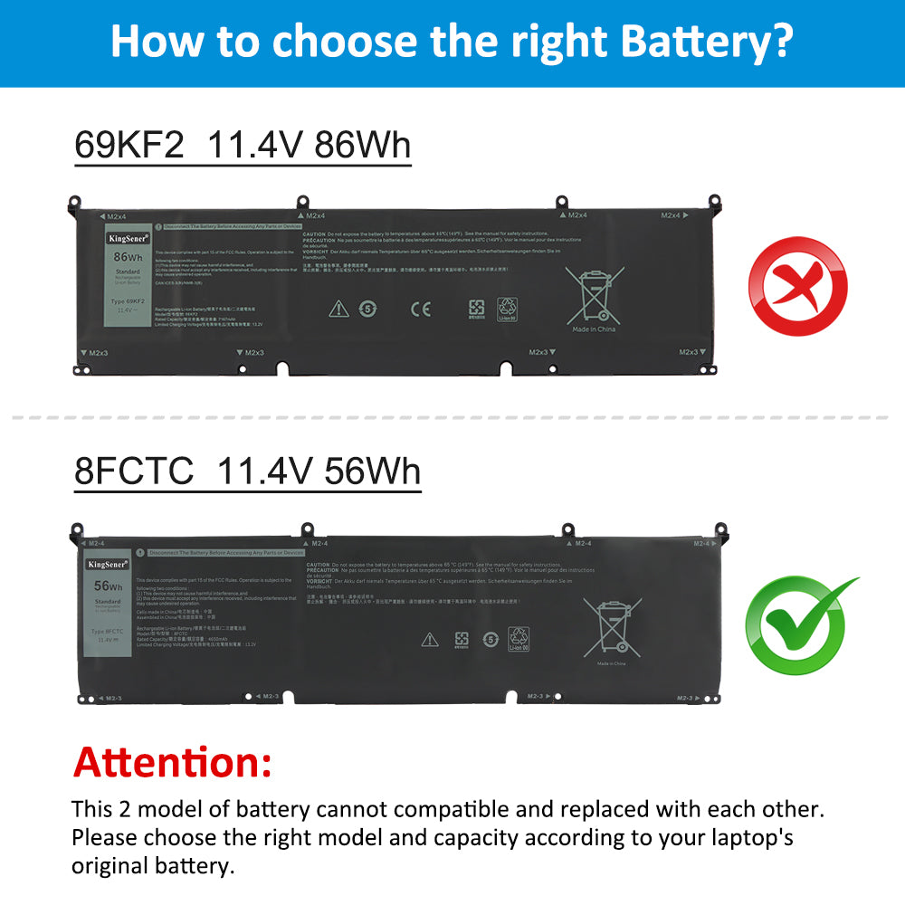 Dell G15 Gaming Laptop Replacement Battery | 8FCTC · DVG8M · P8P1P | 11.4 V · 56 Wh · 3-Cell Li-ion | Fits G15 5510 · 5511 · 5515 · 5520 · 5521 · 5525 | Black