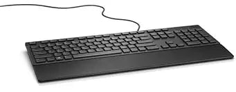 Dell KB216 Wired Multimedia Keyboard | Full-Size · Numeric Keypad | Chiclet Keys · Plunger Mechanism | USB-A · 1.8 m Cable | Spill-Resistant | Black