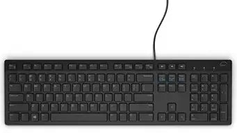 Dell KB216 Wired Multimedia Keyboard | Full-Size · Numeric Keypad | Chiclet Keys · Plunger Mechanism | USB-A · 1.8 m Cable | Spill-Resistant | Black
