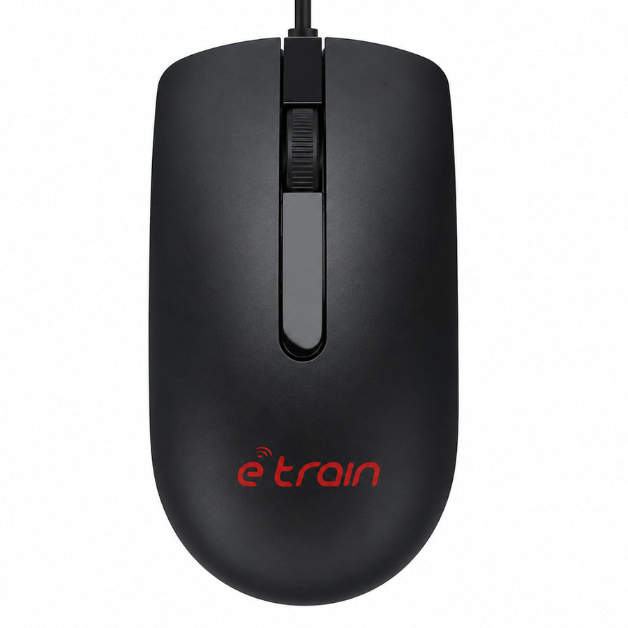 E-Train MO771 Wired Optical Mouse | USB Wired · 1.8m Cable | 1000 DPI | 3 Buttons | Black