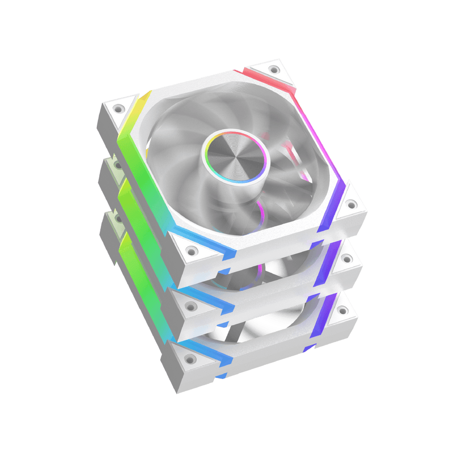 XIGMATEK Infinity H27A Arctic Reverse ARGB Case Fan Kit | 3 × 120mm PWM Reverse-Blade Fans | 1500 RPM · 40.60 CFM · unde