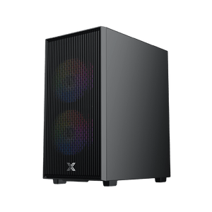 Xigmatek Amun ARGB Micro-ATX Gaming Case + X-Power 650W PSU | 3× Z20A ARGB PWM Fans | Tempered Glass Side Panel | 295mm GPU · 165mm CPU Cooler | USB 3.0 · 2× USB 2.0 | Black
