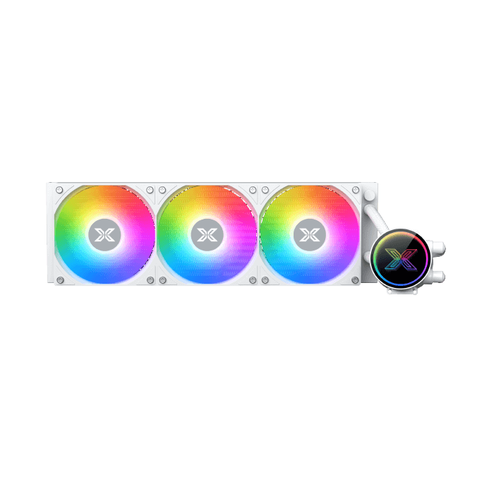 XIGMATEK Fenix II 360 Arctic ARGB AIO Liquid CPU Cooler | 394×120×27mm Radiator | 3×120mm ARGB Fans · 600–1800 RPM · 83.