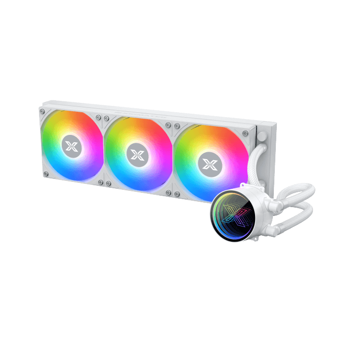 XIGMATEK Fenix II 360 Arctic ARGB AIO Liquid CPU Cooler | 394×120×27mm Radiator | 3×120mm ARGB Fans · 600–1800 RPM · 83.