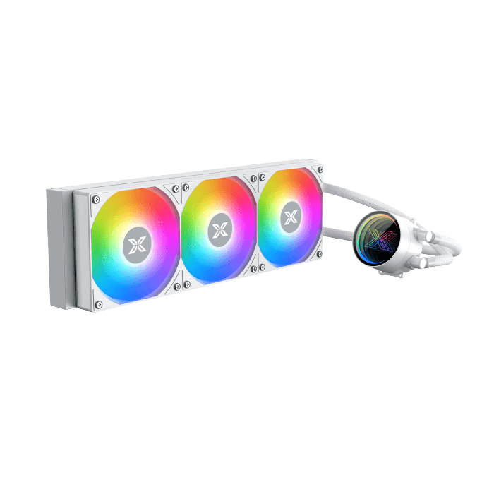 XIGMATEK Fenix II 360 Arctic ARGB AIO Liquid CPU Cooler | 394×120×27mm Radiator | 3×120mm ARGB Fans · 600–1800 RPM · 83.