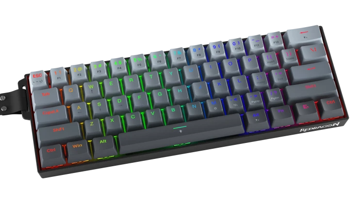 Redragon K617 Fizz Magnetic+ Gaming Keyboard | 61 Keys · 60% | Hall-Effect Magnetic Switches · Rapid Trigger | 0.10–3.4 mm Adjustable Actuation | 8000 Hz Polling | RGB | Detachable USB-C · 1.5 m | Black