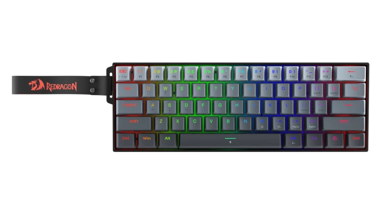 Redragon K617 Fizz Magnetic+ Gaming Keyboard | 61 Keys · 60% | Hall-Effect Magnetic Switches · Rapid Trigger | 0.10–3.4 mm Adjustable Actuation | 8000 Hz Polling | RGB | Detachable USB-C · 1.5 m | Black
