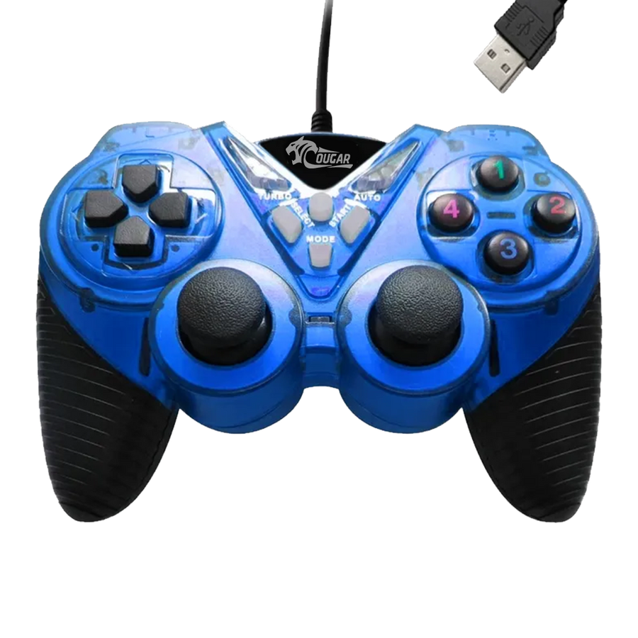 Cougar JB-906 Single Gamepad Controller | Wired USB · Plug and Play | Vibration Feedback | Turbo Function | 12 Function 