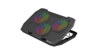 Redragon GCP511 Ingrid Laptop Cooling Pad | 3 x 120mm Fans | Programmable RGB Lighting with Control Button | Supports 15