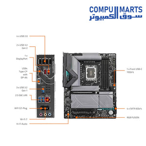GIGABYTE Z890 EAGLE WIFI7 Motherboard | Intel LGA1851 · Z890 Chipset | 4× DDR5/CUDIMM up to 9200 MT/s (O.C.) · 256GB | PCIe 5.0 x16 · 4× M.2 | Wi-Fi 7 · Bluetooth 5.4 · 2.5GbE LAN · USB4 Type-C | ATX