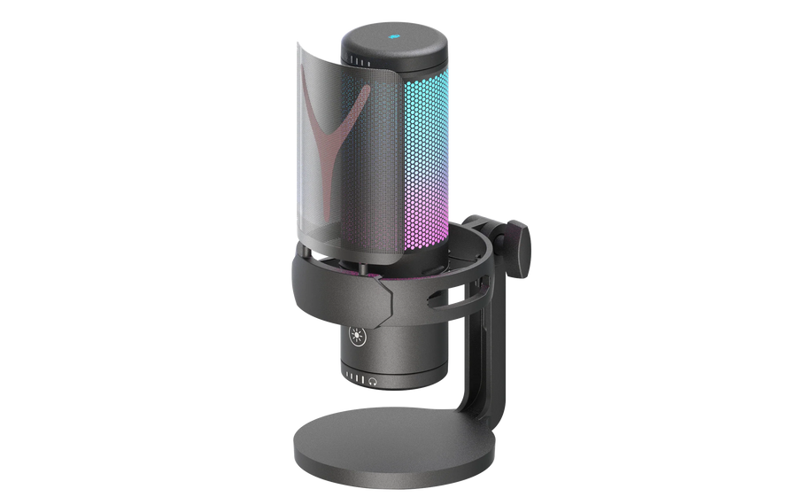 Redragon GM301 Fenris Streaming Microphone | 11 RGB Lighting Modes | Touch-Sensor One-Key Mute | Gain & Headphone Volume