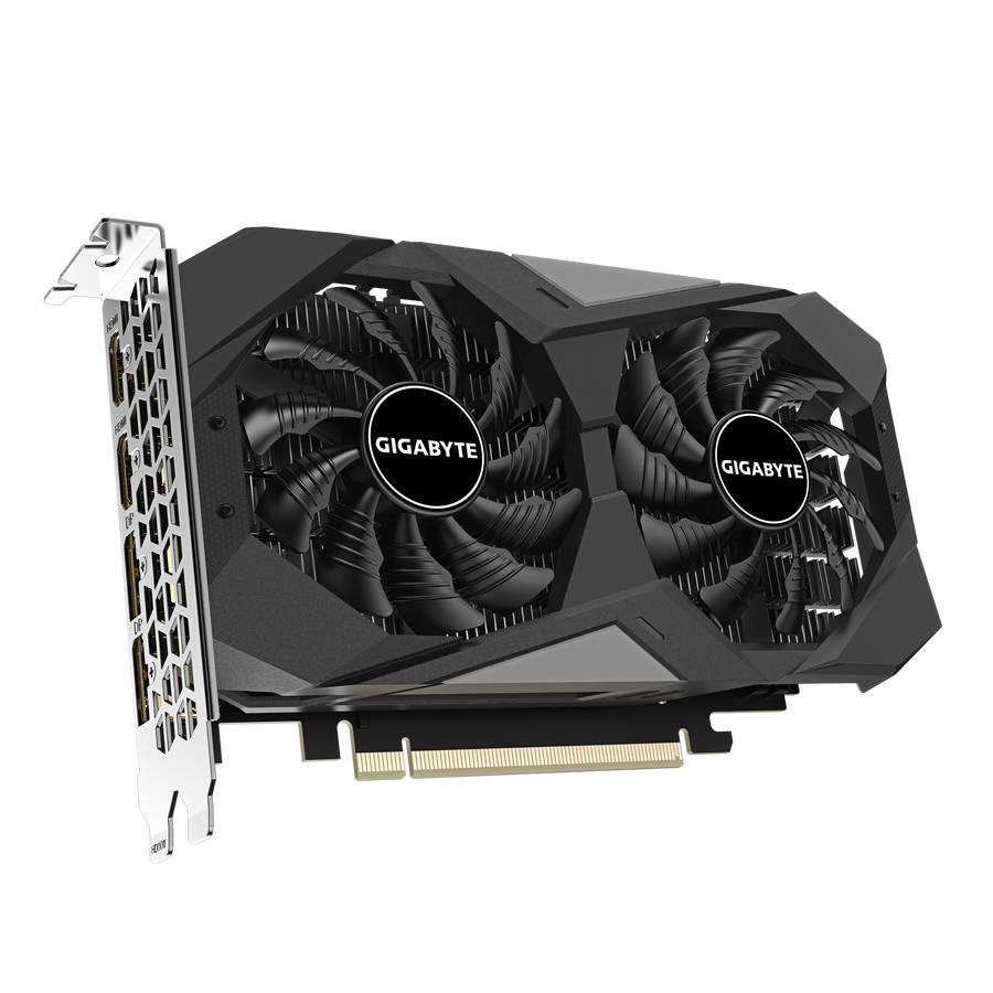 GIGABYTE GeForce RTX 3050 WINDFORCE OC V2 6G Graphics Card | 6GB GDDR6 · 96-bit | 2304 CUDA Cores · 1477 MHz Core | PCIe 4.0 · 2× HDMI 2.1 · 2× DisplayPort 1.4a | No External Power Connector | Black