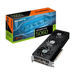 GIGABYTE GeForce RTX 5060 EAGLE MAX OC 8G Graphics Card | 8GB GDDR7 · 128-bit | 2550 MHz Boost · 3840 CUDA Cores | PCIe 5.0 · 3x DisplayPort 2.1b · 1x HDMI 2.1b | WINDFORCE Cooling System
