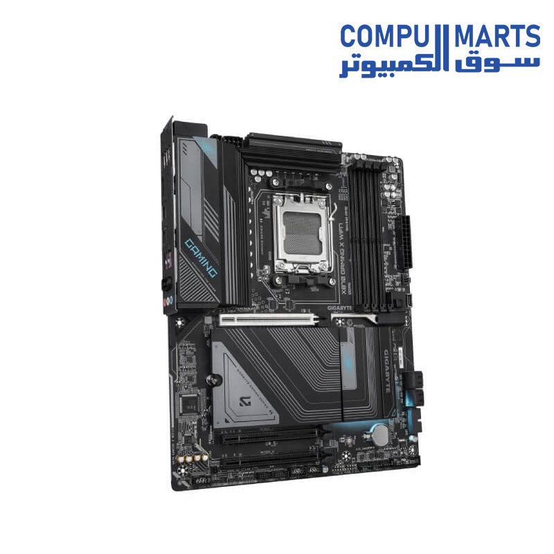 GIGABYTE X870 GAMING X WIFI7 Motherboard | AMD X870 · Socket AM5 | 4x DDR5 · up to 256GB · 8200 MT/s OC | PCIe 5.0 x16 · 3x M.2 · 4x SATA | 2x USB4 Type-C · Wi-Fi 7 · Bluetooth 5.4 · 2.5GbE | ATX