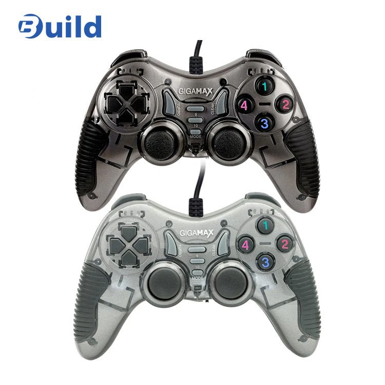 Gigamax Plus 6060 Double Wired Gamepad | 2 Controllers · Single USB Connector | Dual Analog Sticks · 8-Way D-Pad | Turbo