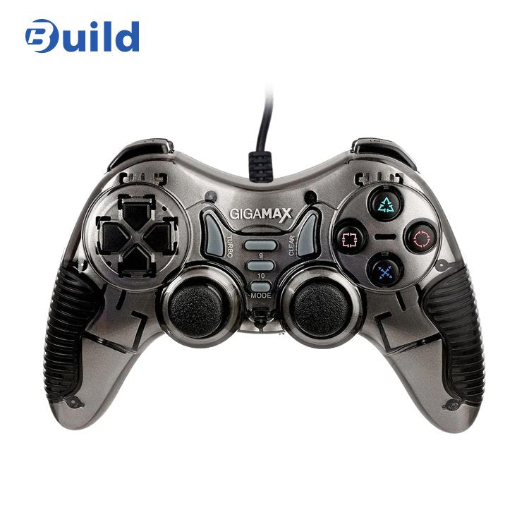 Gigamax Plus 6060 Double Wired Gamepad | 2 Controllers · Single USB Connector | Dual Analog Sticks · 8-Way D-Pad | Turbo