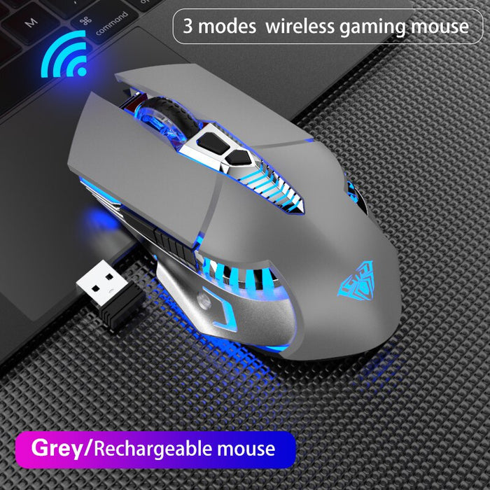 AULA SC200 Wireless Gaming Mouse | 2.4GHz Wireless · Bluetooth 3.0 · Bluetooth 5.0 | 800 · 1200 · 1600 DPI | 7 Buttons | Rechargeable | 7-Colour Breathing Light