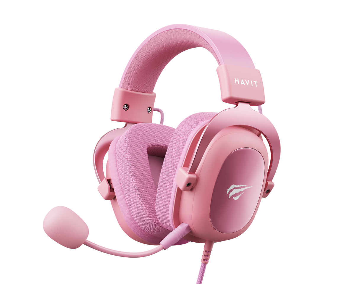 Havit H2002d Wired Gaming Headset | 53mm Custom Drivers | 20Hz-20kHz | 64Ω | Detachable 360° Omnidirectional Mic | Protein Leather Earmuffs | 2m 3.5mm Cable | PC · PS4/PS5 · Xbox | Black · Blue · Purple · Pink · Red