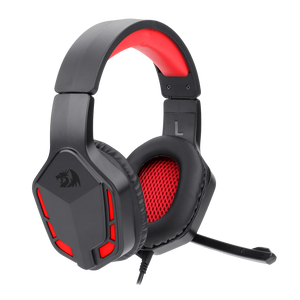 Redragon H220 Themis Wired Gaming Headset | Stereo Sound with Enhanced Bass | 50mm Drivers | 20Hz-20kHz | 16Ω | USB + Dual 3.5mm Connection | Omni-Directional Mic | Red LED Backlight | PC · PS4/PS3 · Xbox One · Switch · Tablet · Smartphone