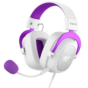 Havit H2002d Wired Gaming Headset | 53mm Custom Drivers | 20Hz-20kHz | 64Ω | Detachable 360° Omnidirectional Mic | Protein Leather Earmuffs | 2m 3.5mm Cable | PC · PS4/PS5 · Xbox | Black · Blue · Purple · Pink · Red