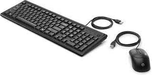 HP 160 Wired Keyboard and Mouse Combo | USB Wired | 107-Key Full-size Keyboard · 3 Hot Keys · LED Indicators | 1000 DPI Optical Mouse | Height Adjustable | Black