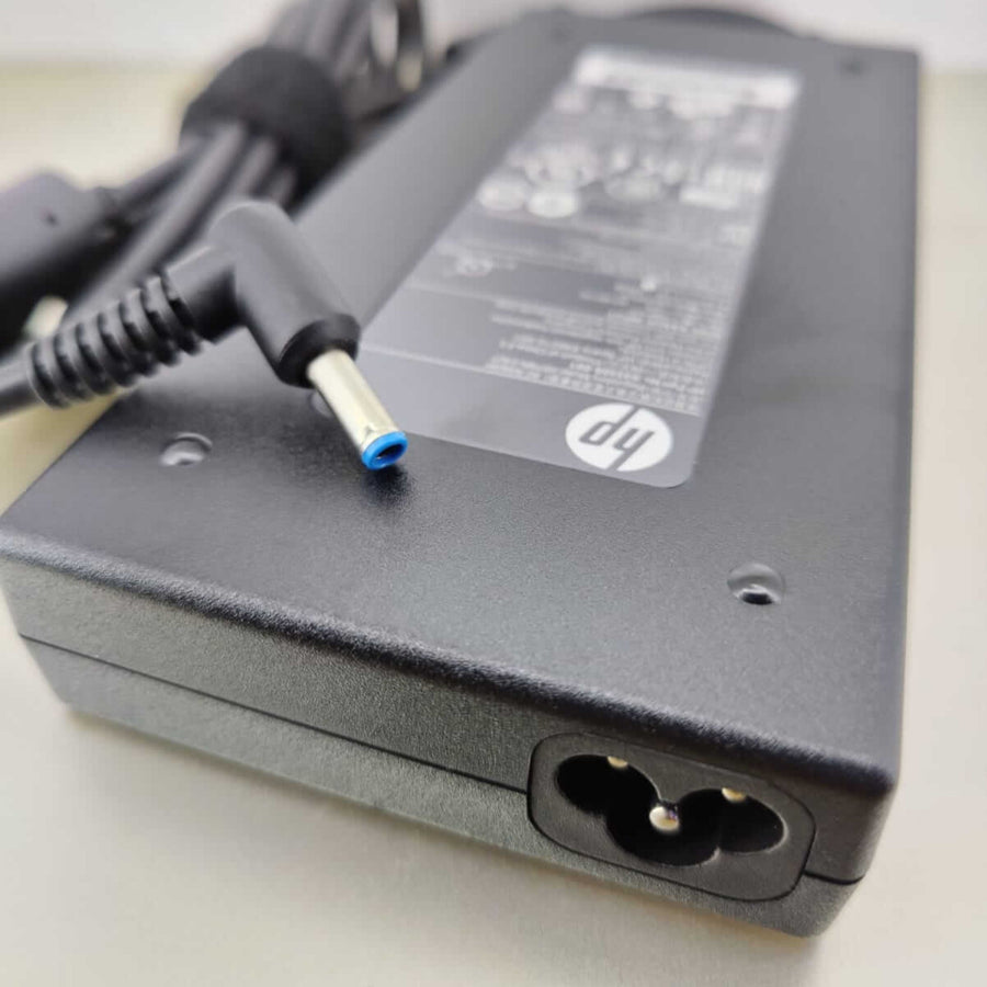 HP 150W Laptop AC Adapter | 19.5V · 7.7A · 150W | 4.5 × 3.0 mm Blue Smart Tip | 100-240V Auto-Voltage Input | Black