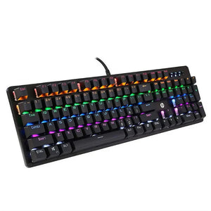 HP GK100F Mechanical Gaming Keyboard | 104 Keys · Blue Mechanical Switches | RGB Backlight · 6-Key / 104-Key Anti-Ghosting | 50 Million Keystrokes · 1.8 m USB | Black