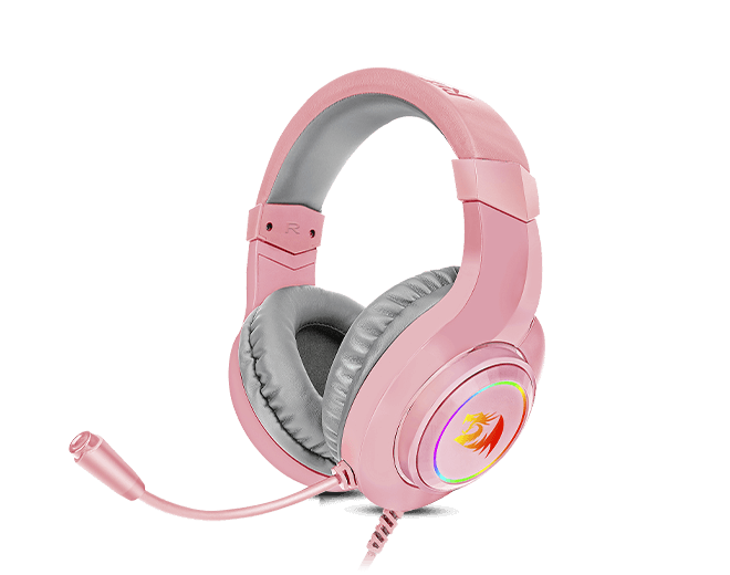 Redragon H260 HYLAS RGB Wired Gaming Headset | 50mm Drivers | Dynamic RGB Lighting | Omnidirectional Noise-Cancelling Mic | 3.5mm Gold-Plated Jack | 100Hz-10kHz | 21 Ohm | 110+/-3dB | 2.1m Cable | PC, PS4, Xbox One, Switch