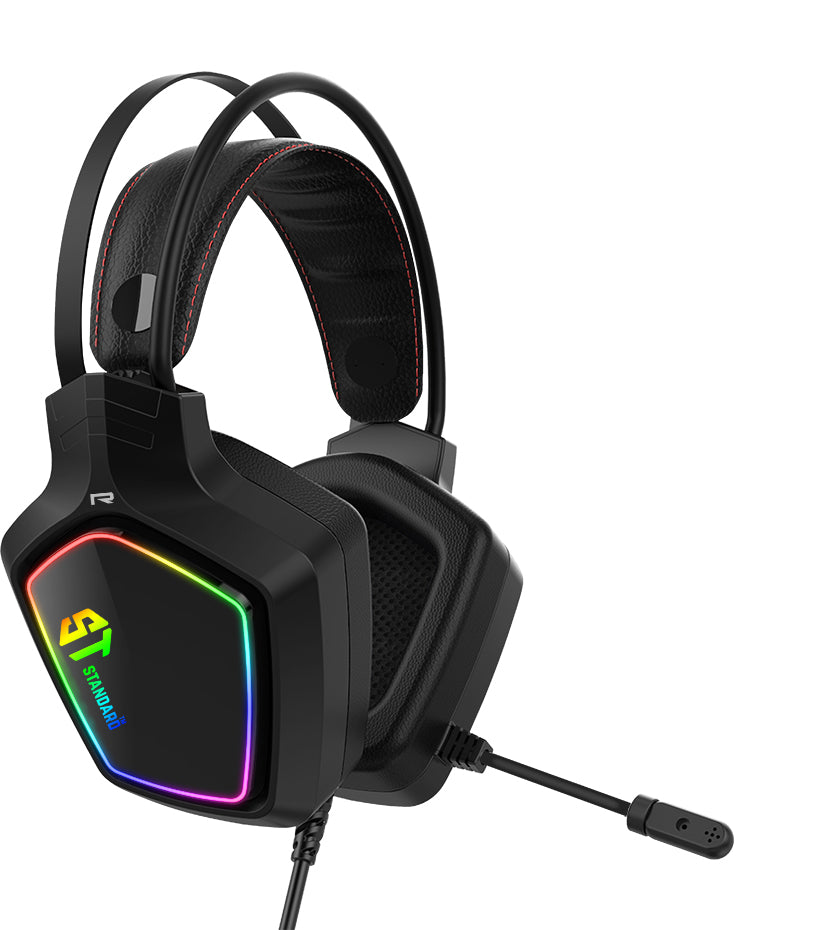ST Standard GM08 Gaming Headset | 50mm Drivers | Virtual 7.1 Surround via USB | RGB Lighting · 2.3m Cable | 16Ω · 20Hz-2
