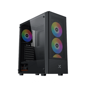 Xigmatek Hero II Air ARGB Mid Tower PC Case + Z-Power II Z750 600W PSU | ATX · Micro-ATX · Mini-ITX | 4× Z20A 120mm ARGB Fans | 360mm Front Radiator · 340mm GPU · 165mm Cooler | Tempered Glass | Black