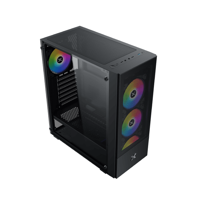 Xigmatek Hero II Air ARGB Mid Tower PC Case + Z-Power II Z750 600W PSU | ATX · Micro-ATX · Mini-ITX | 4× Z20A 120mm ARGB Fans | 360mm Front Radiator · 340mm GPU · 165mm Cooler | Tempered Glass | Black