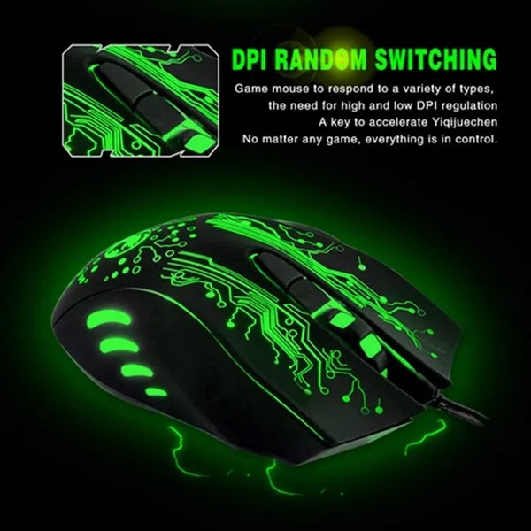 iMICE X9 Gaming Mouse | USB Wired · Optical | Up to 2400 DPI Adjustable | 6 Buttons | Colourful LED Breathing Light | Bl