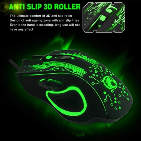 iMICE X9 Gaming Mouse | USB Wired · Optical | Up to 2400 DPI Adjustable | 6 Buttons | Colourful LED Breathing Light | Bl